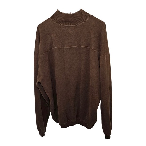 Tommy Bahama Brown 1/4 Zip Longsleeve Cotton Pullover Sweatshirt Mens XL - Picture 4 of 6